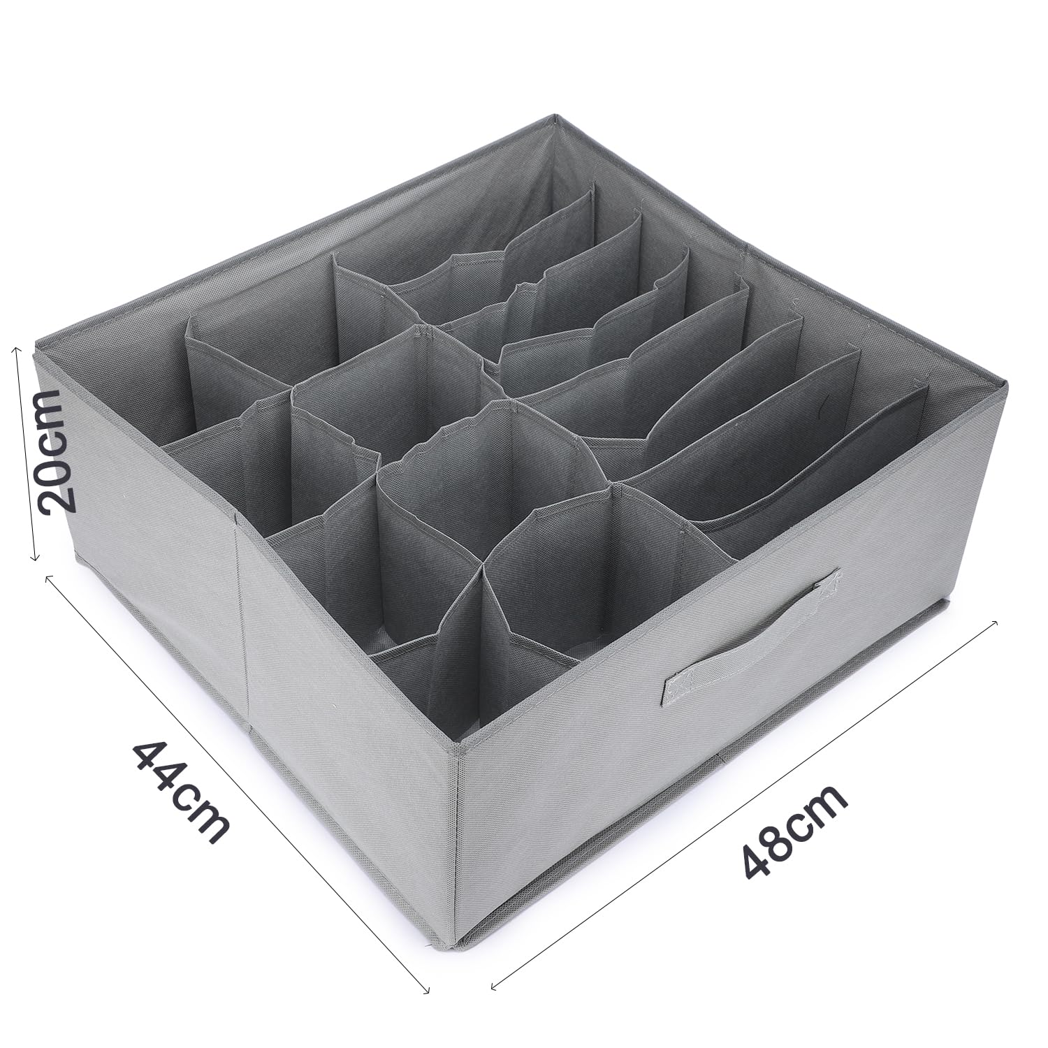 16 Cells Foldable Storage Box Drawer Divider Organizer (Grey) - salesmania