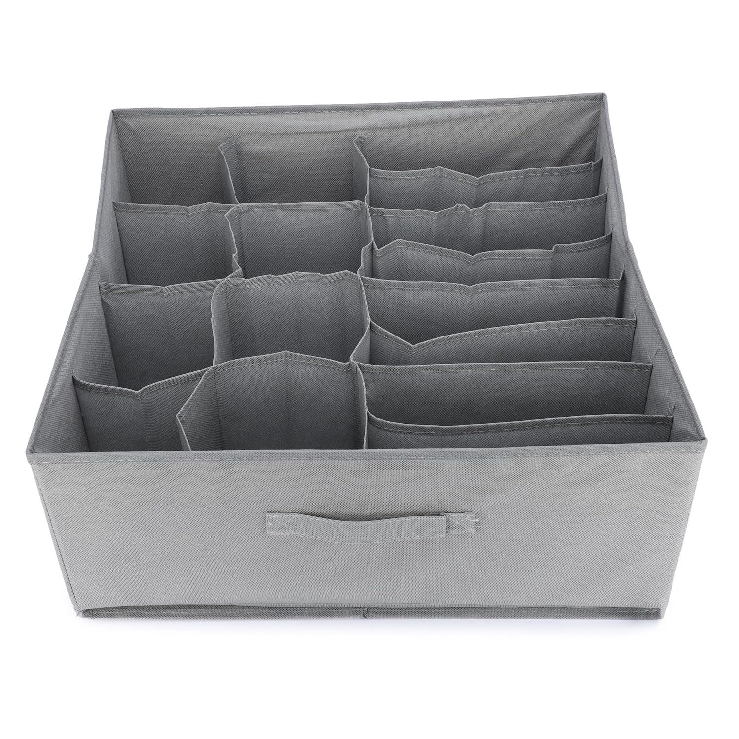 16 Cells Foldable Storage Box Drawer Divider Organizer (Grey) - salesmania