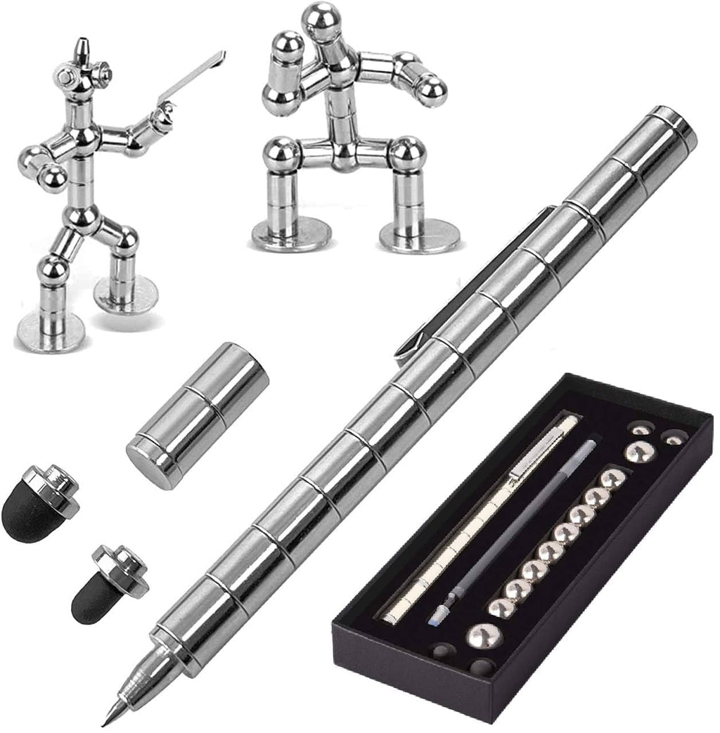 Magnetic Fidget Pen - Decompression Focus Toy With Magnetic Rings and Steel Balls, Stress Relief Creative