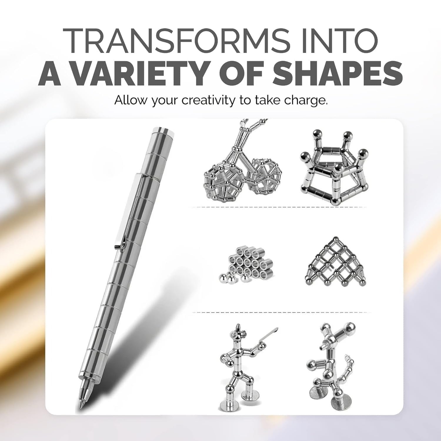 Magnetic Fidget Pen - Decompression Focus Toy With Magnetic Rings and Steel Balls, Stress Relief Creative