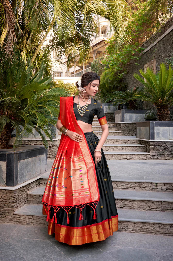 JEQUARD SILK PAITHANI LEHENGA CHOLI WITH DUPATTAPFAB165)(01)