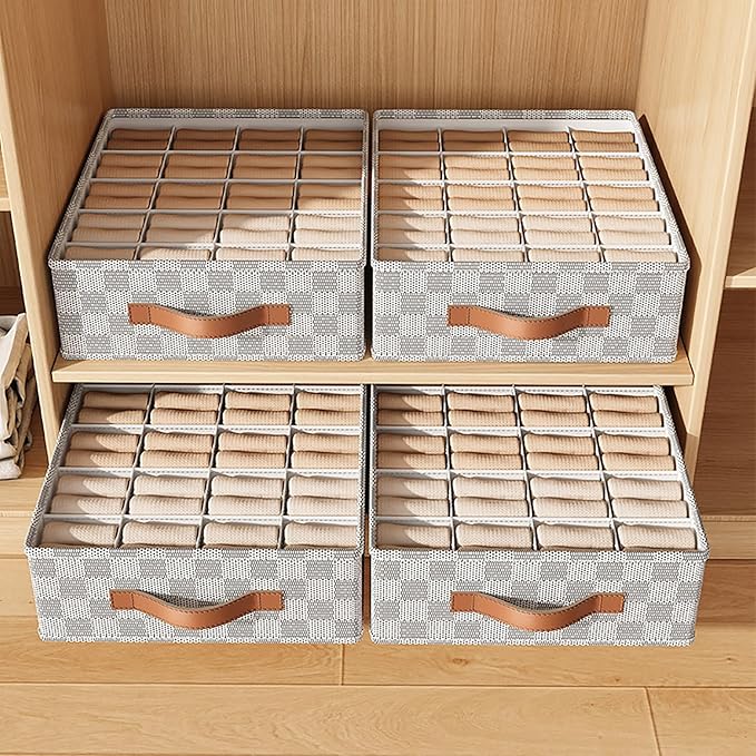 3 Pack Sock Underwear Organizer Dividers,(20+7+6 Cell, Grey) - salesmania