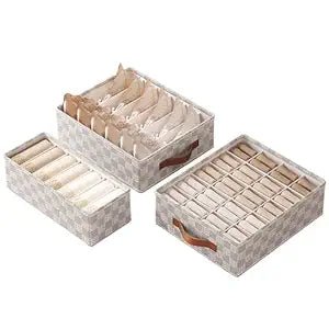 3 Pack Sock Underwear Organizer Dividers,(20+7+6 Cell, Grey) - salesmania