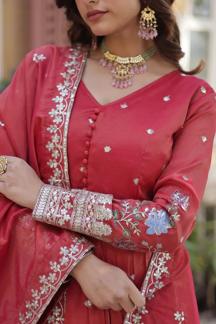 VISCOS COSMOS SEQUINS EMBROIDERED GOWN WITH DUPATTAPFAB172)