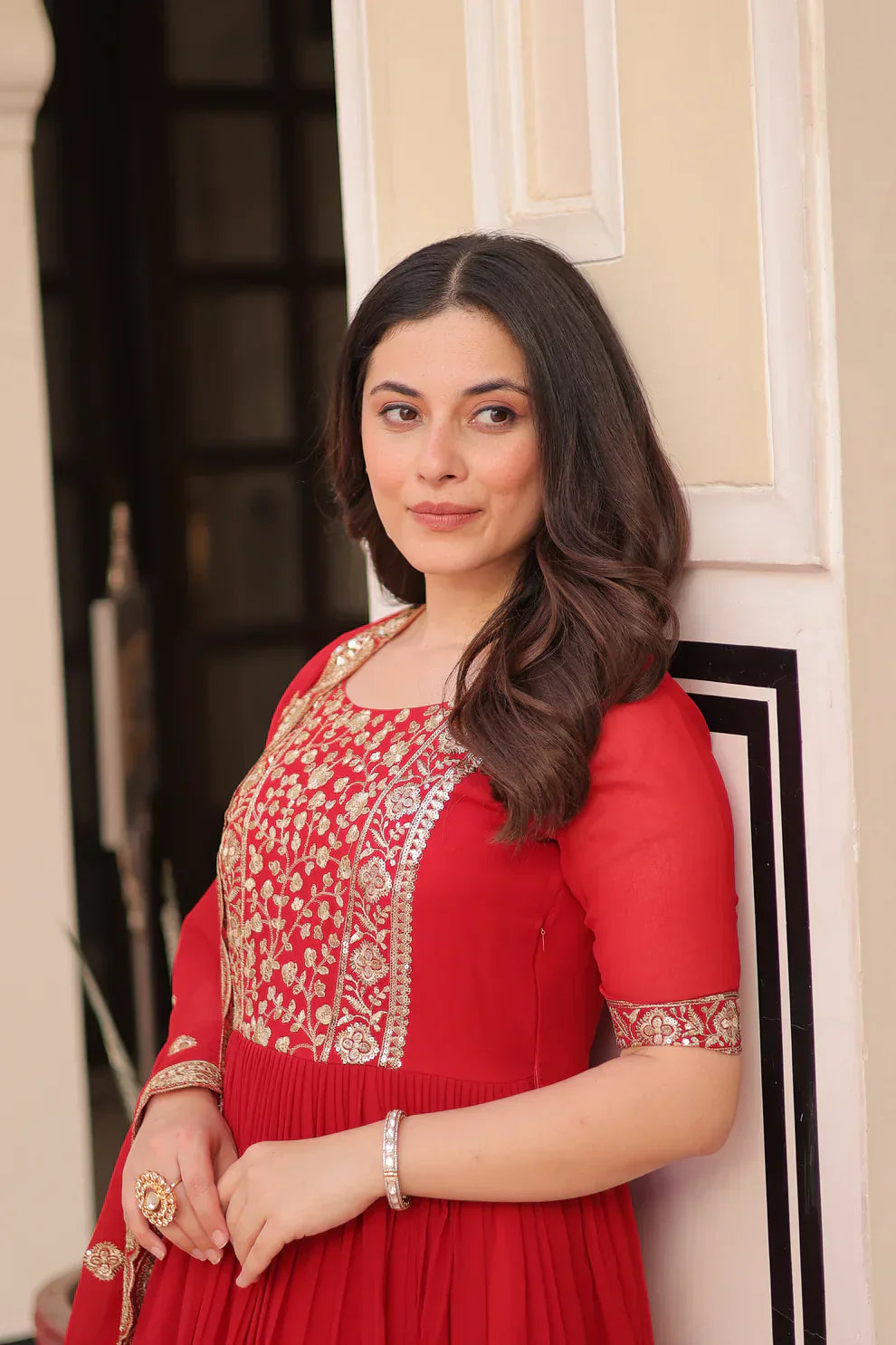 FESTIVE SPECIAL FAUX BLOOMING EMBROIDERED GOWN WITH DUPATTAPFAB1