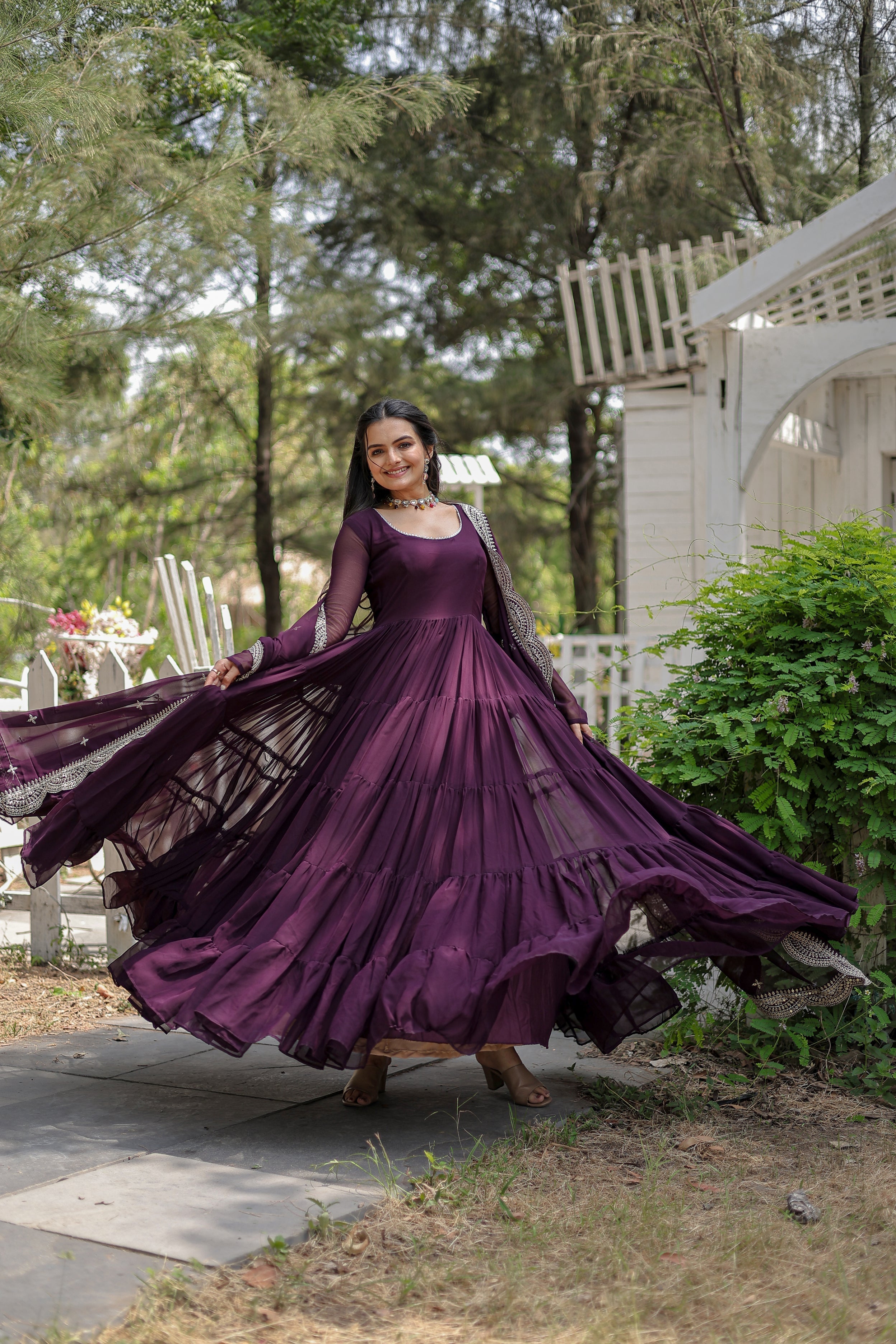 Tilton Desirable Women's Gowns. Made With Faux Blooming Fabrics and Designer Embroidered Dupatta