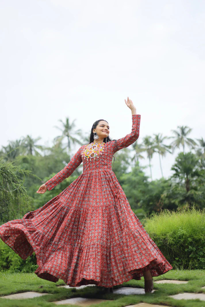 NAVRATRI SPECIAL COTTON GAMTHI PATCH WORK GOWN PFAB149) (01)