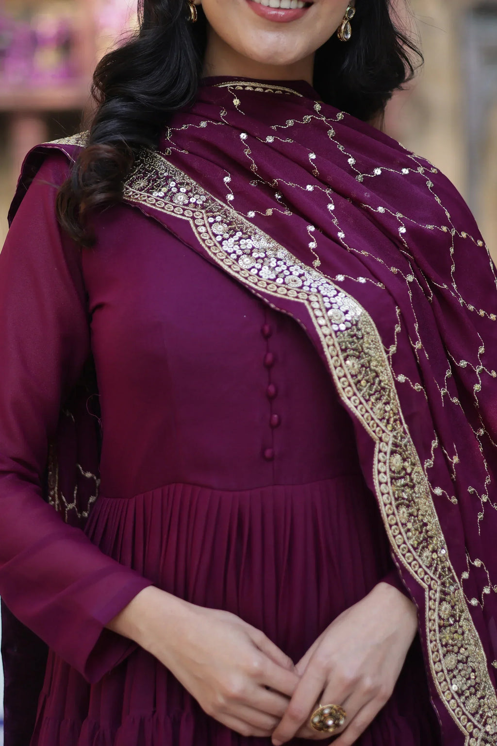 WEDDING SPECOAL STAR GEORGETTE GOWN WITH DUPATTAPFAB1123) (03)