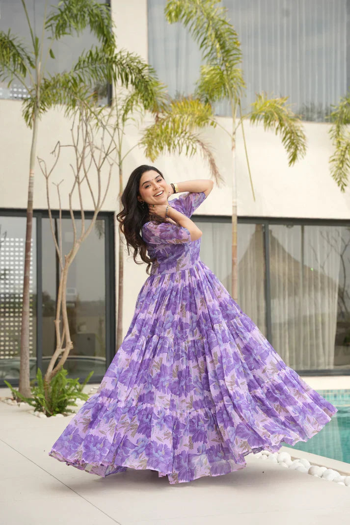 SUMMER SPECIAL GEORGETTE PRINTED GOWNPFAB193) (01)