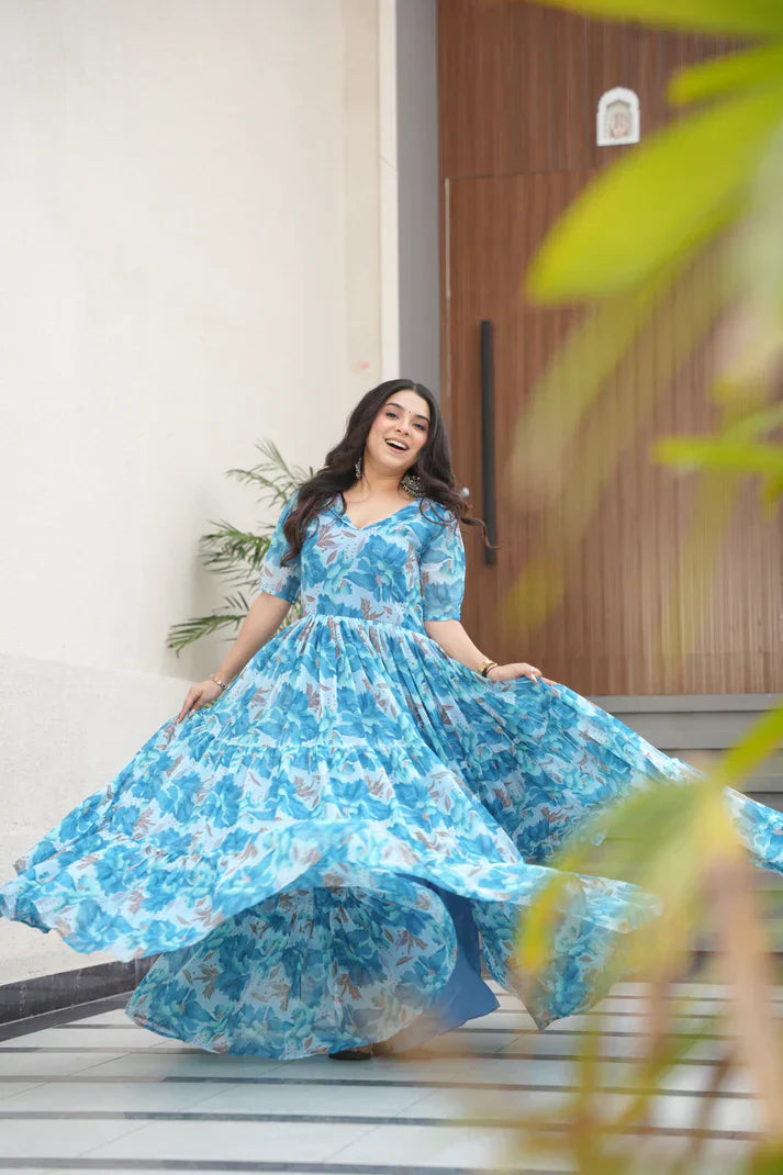 SUMMER SPECIAL GEORGETTE PRINTED GOWNPFAB193) (02)