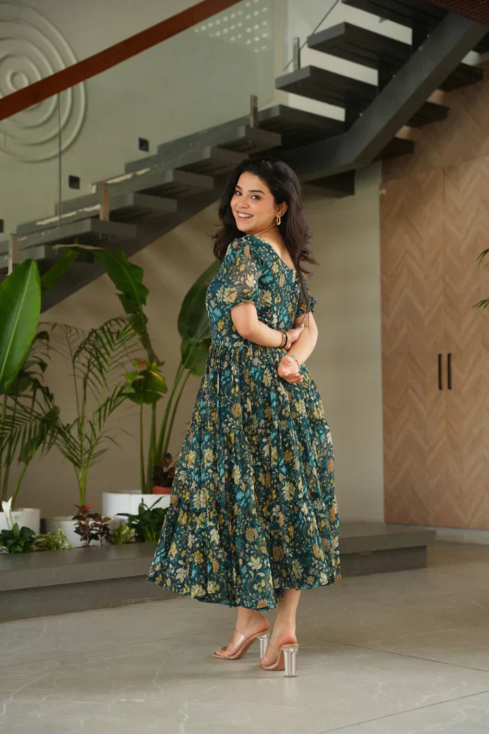 FAUX GEORGETTE PRINTED GOWN FOR SUMMERPFAB179)