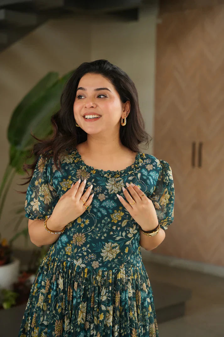 FAUX GEORGETTE PRINTED GOWN FOR SUMMERPFAB179)