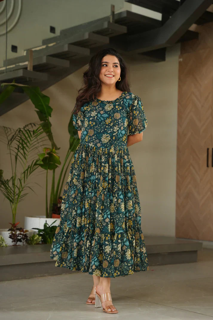 FAUX GEORGETTE PRINTED GOWN FOR SUMMERPFAB179)