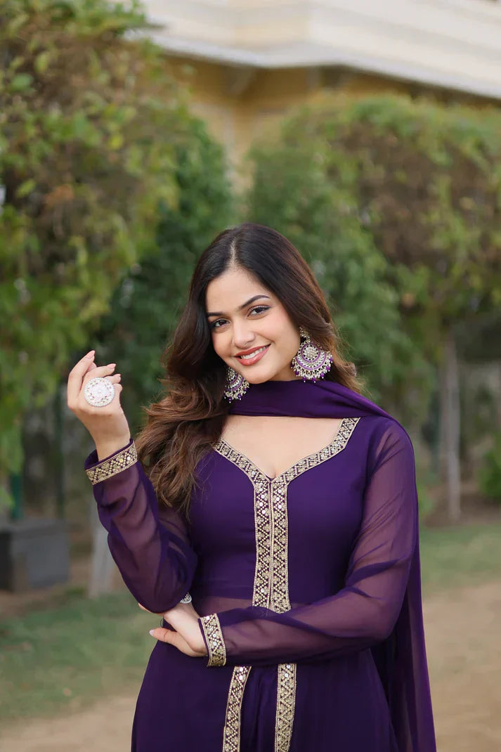 PREMIUM READYMADE KURTI WITH PANT & DUPATTA SET PFAB136)