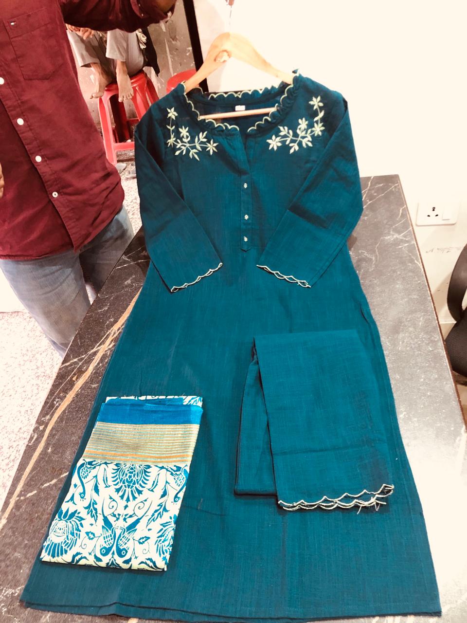 PARIDHAN BY PRERNA COLLECTION'S EXCLUSIVE  COTTON KURTI WITH EMBROIDERY WORK (PFAB143)