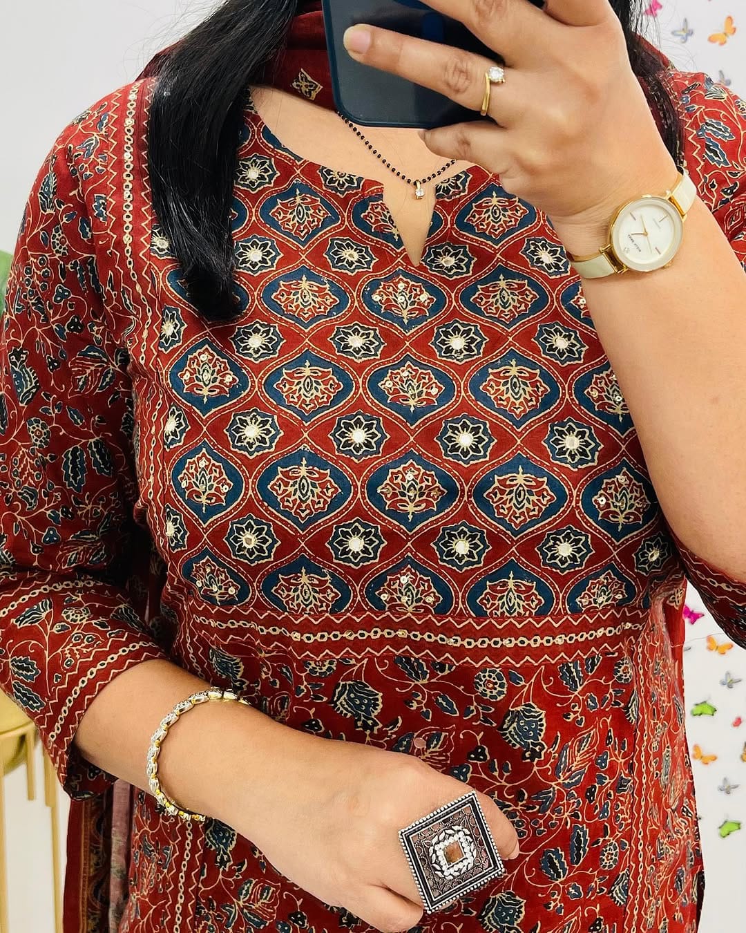 “ NEW FULL COTTON PRINT HAND WORK STRAIGHT KURTI PANT MALMAL DUPATTA ARRIVAL 😍💖(PFAB167)