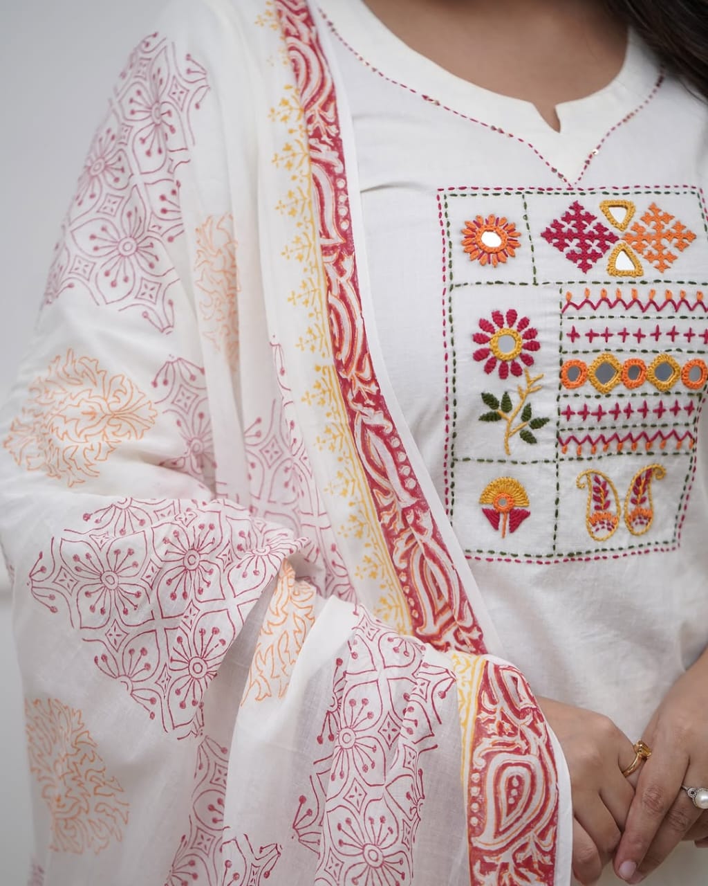 💃 BEAUTIFUL HEAVY COTTON KURTA PANT WITH DUPATTA SET 💃💃💃(PFAB171)