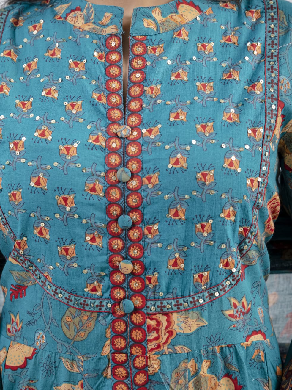 New Cotton Festival Collection In Pure Cotton With Hand And Adda mirror Work kurti And pant Dupatta Set (PFAB1410)