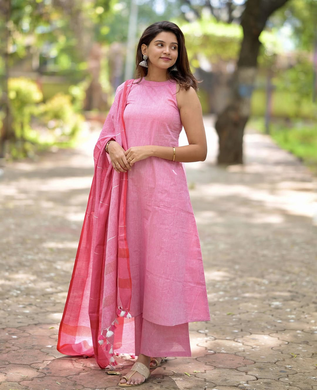 PURE HANDLOOM A LINE KURTI WITH BOTH SIDES POCKETS(PFAB1423)