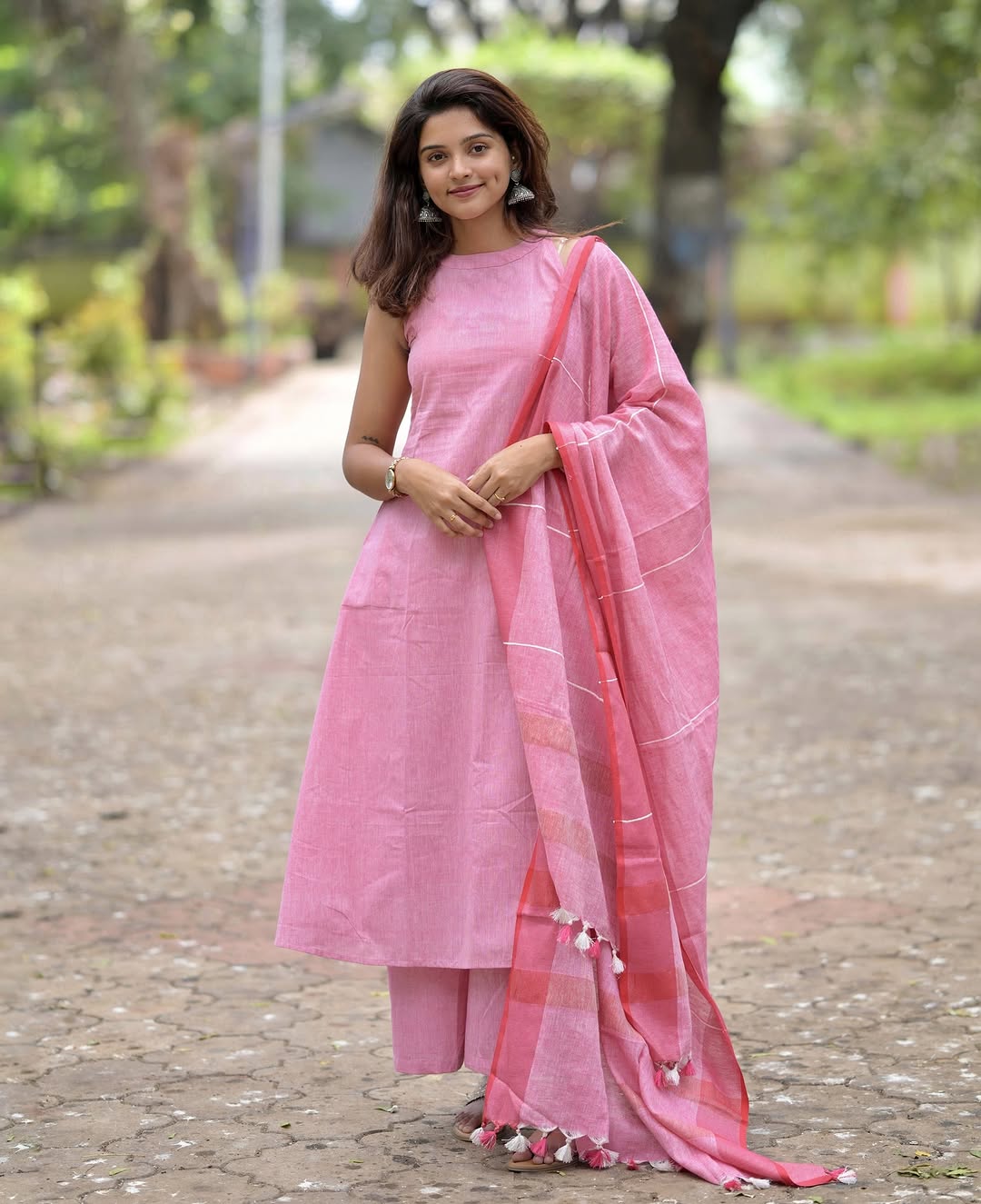 PURE HANDLOOM A LINE KURTI WITH BOTH SIDES POCKETS(PFAB1423)