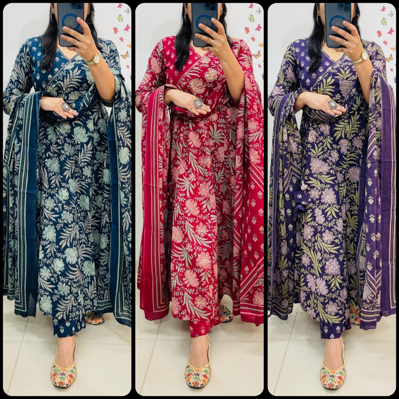 New Anarkali kurta set with Angrakha style (PFAB1453)