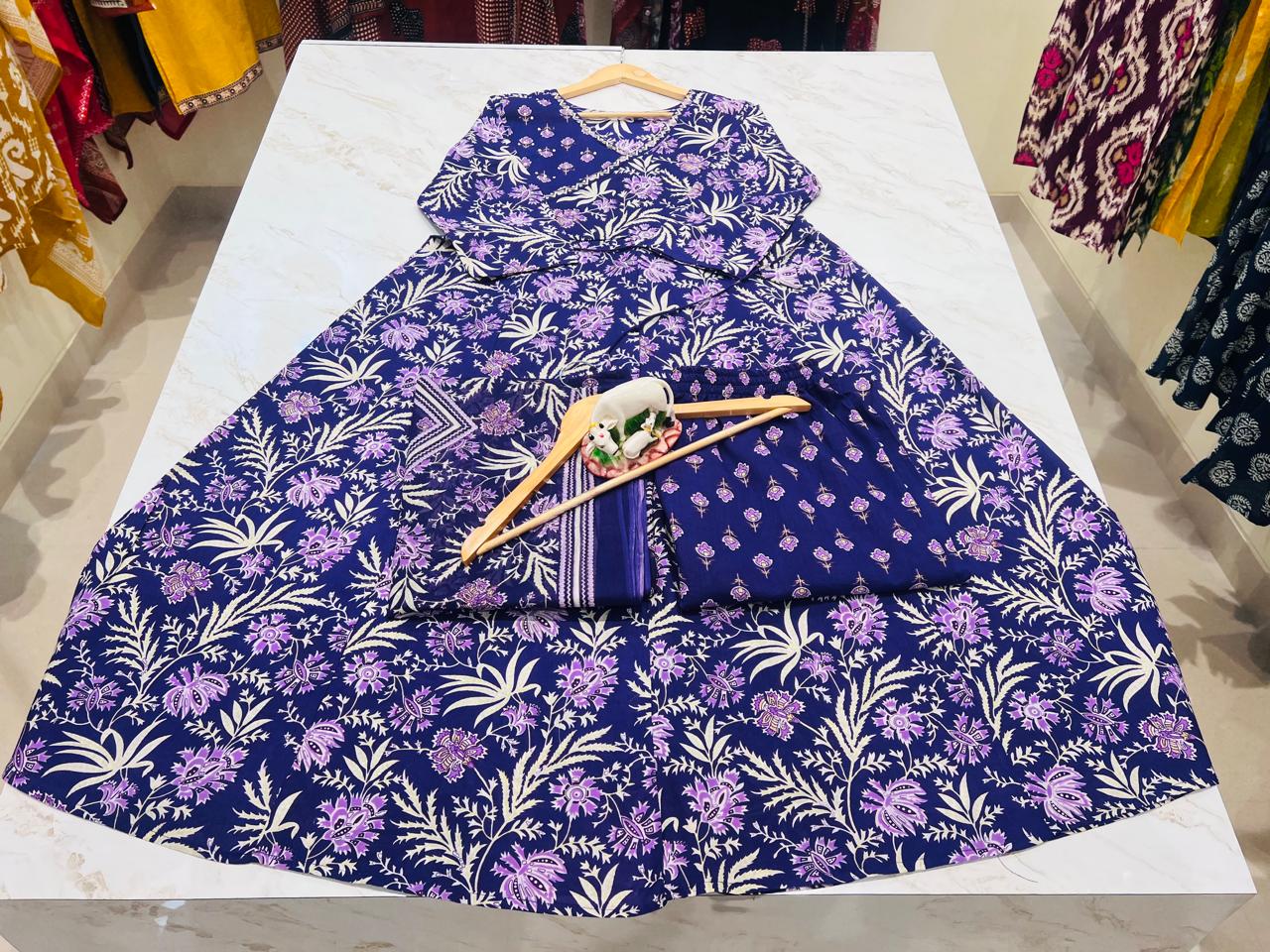 New Anarkali kurta set with Angrakha style (PFAB1453)