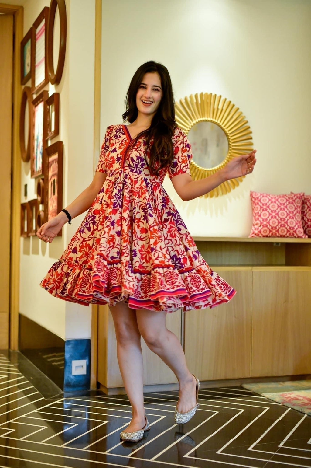 aalia floral cotton dress - salesmania