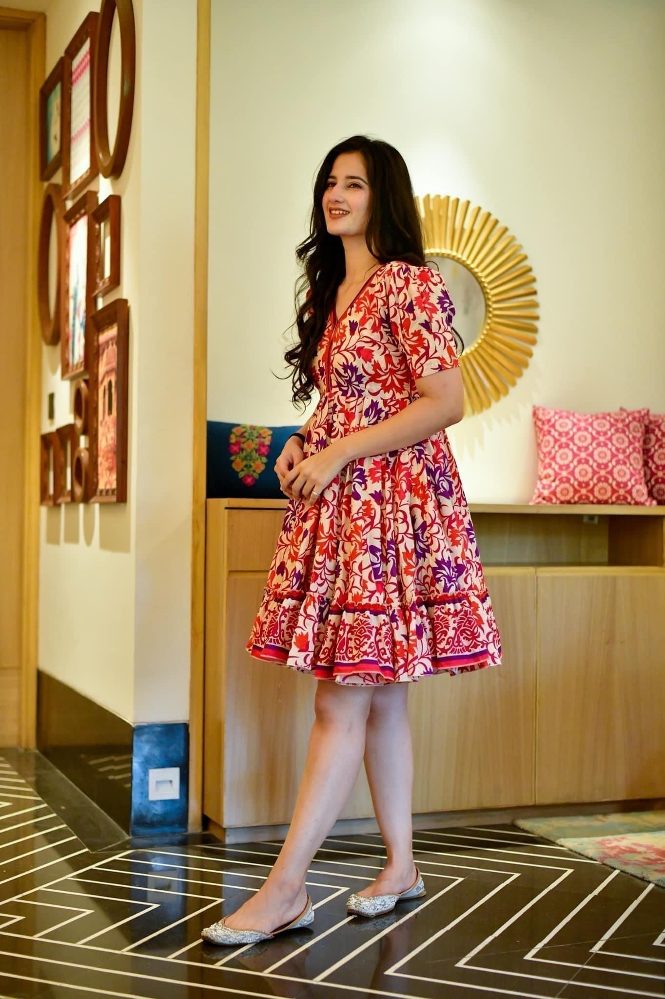 aalia floral cotton dress - salesmania