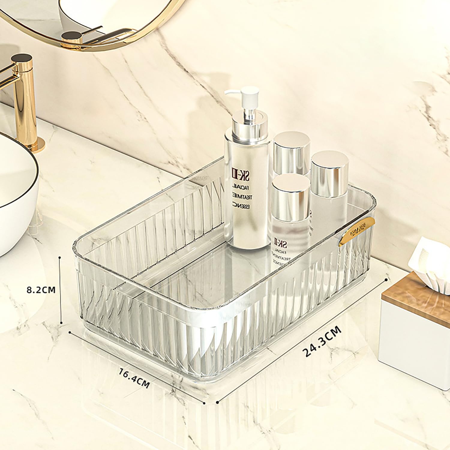 Acrylic Transparent Open Lid Small Decorative Tray - salesmania