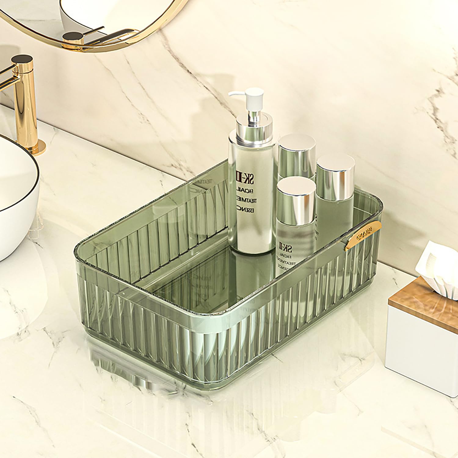 Acrylic Transparent Open Lid Small Decorative Tray - salesmania