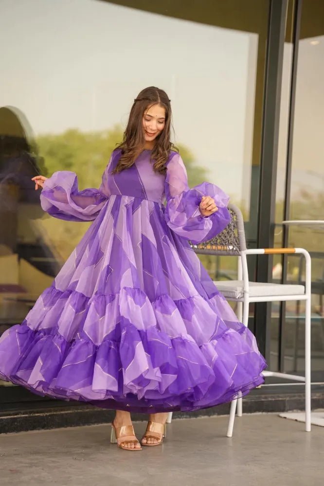 Aniya purple organza dress - salesmania