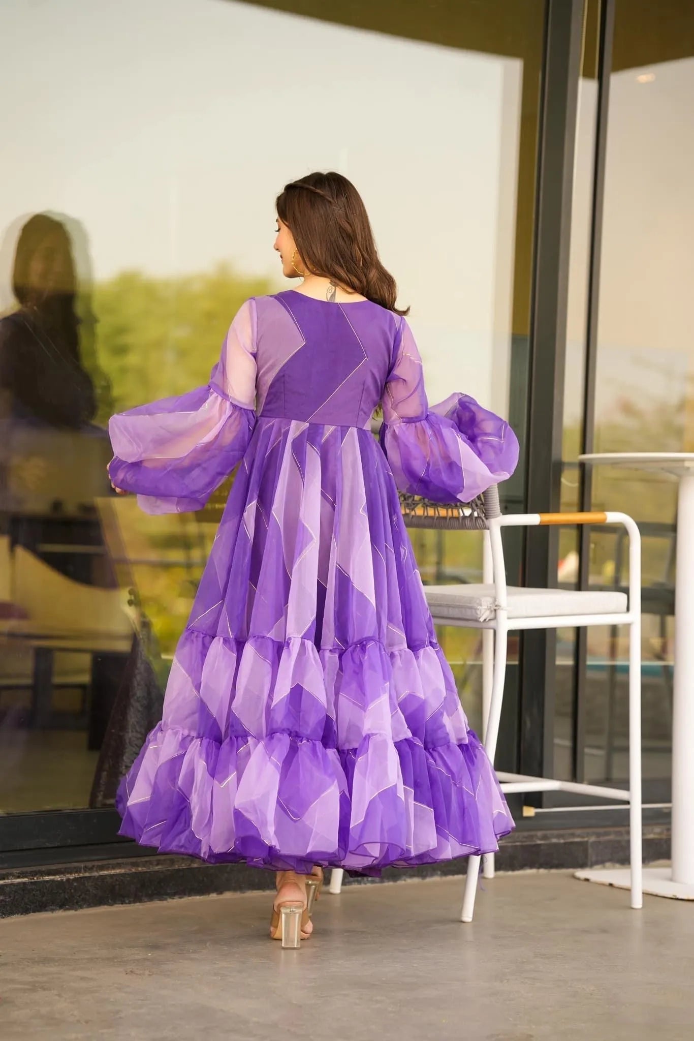 Aniya purple organza dress - salesmania