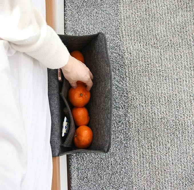 Bedside Caddy Bed Hanging Organizer (32 cm x 1.5 cm x 21 cm, Grey) - salesmania