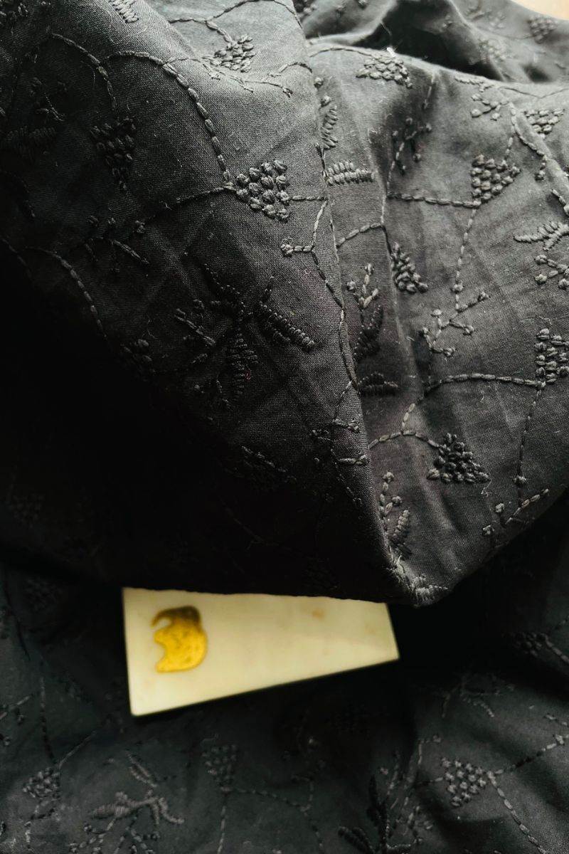 BLACK EMBROIDERED ANARKALI MAXI DRESS - salesmania