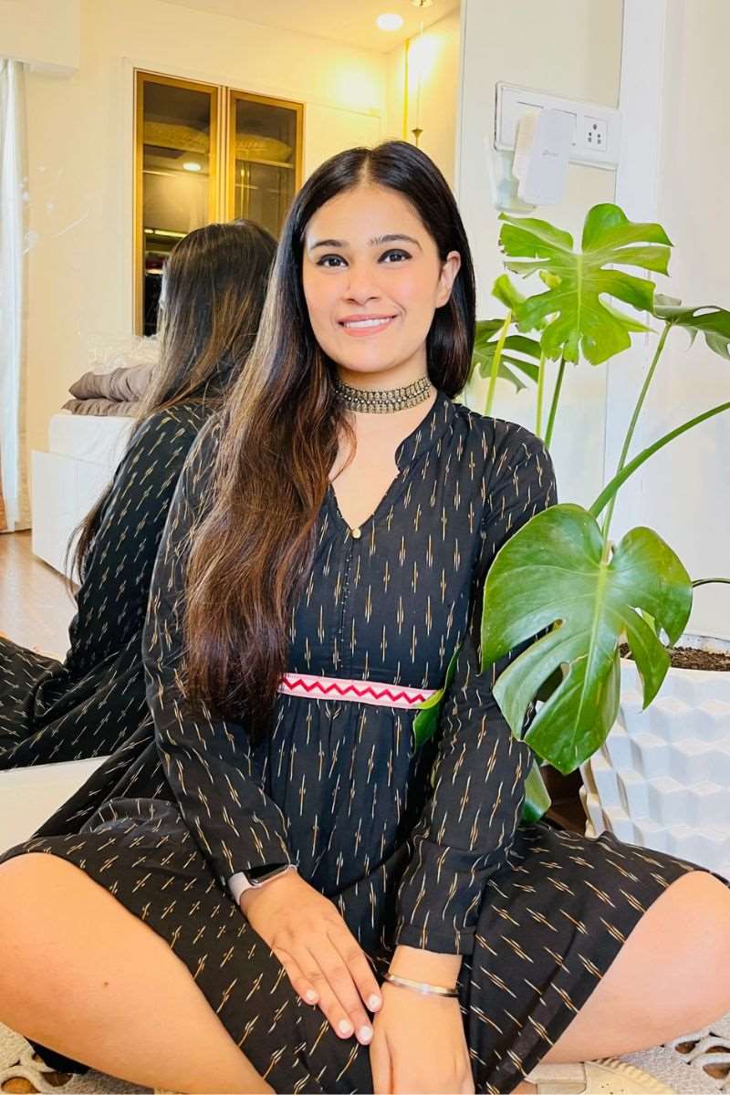 BLACK IKAT FLARED DRESS - salesmania