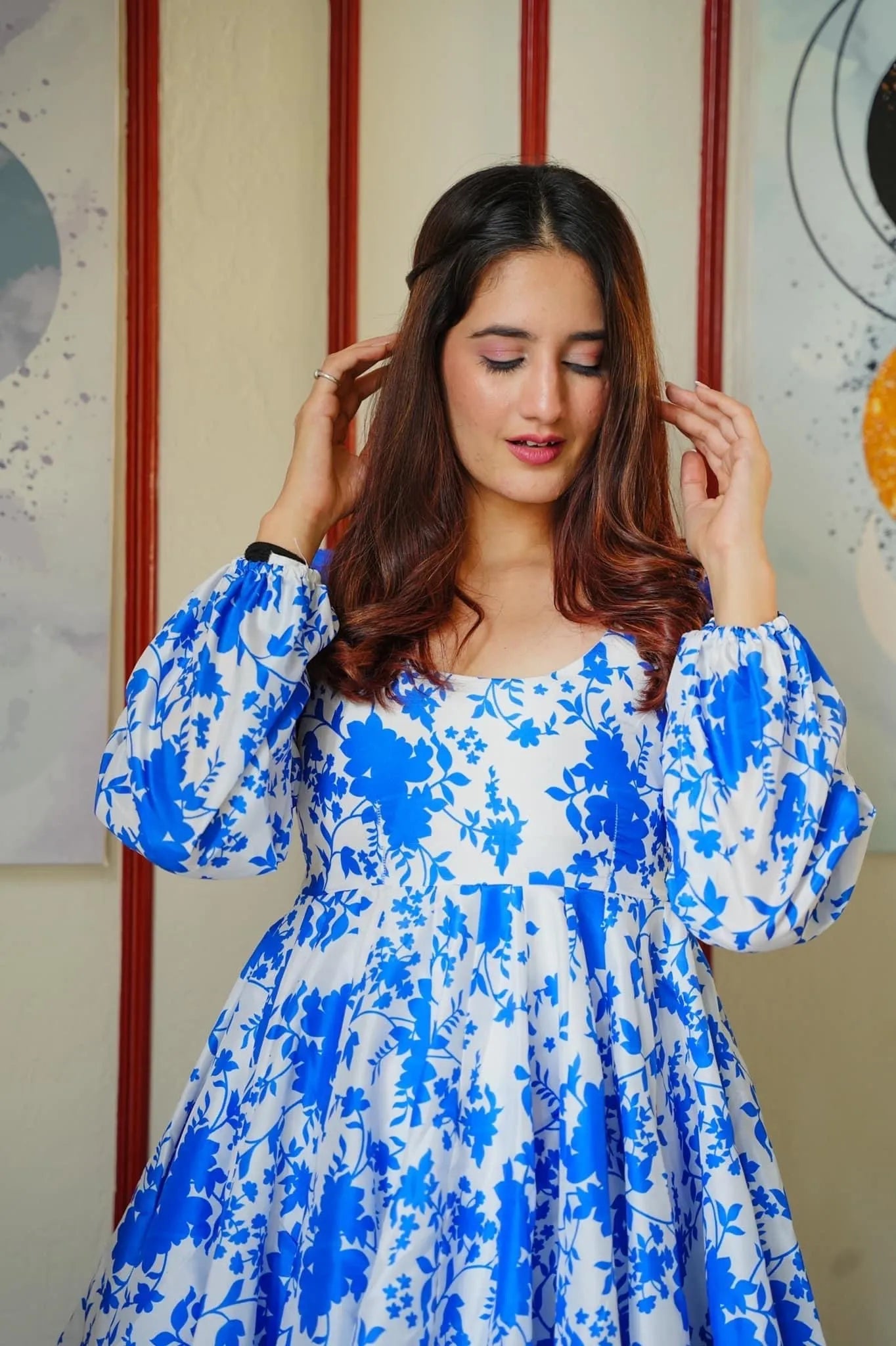 blue Emma floral dress - salesmania