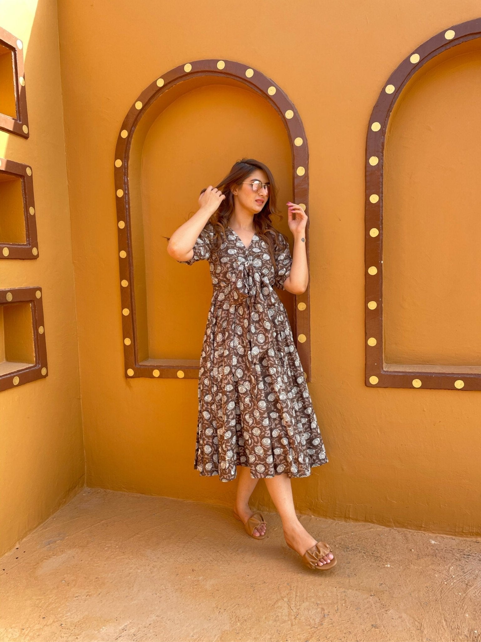 brown zue dress - salesmania