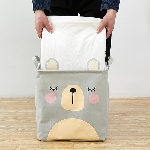 Collapsible Square Storage Baskets, Storage Organiser for Ladunry Basket (Grey) - salesmania