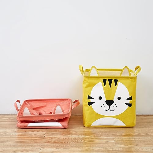 Collapsible Square Storage Baskets, Storage Organiser for Ladunry Basket (Grey) - salesmania