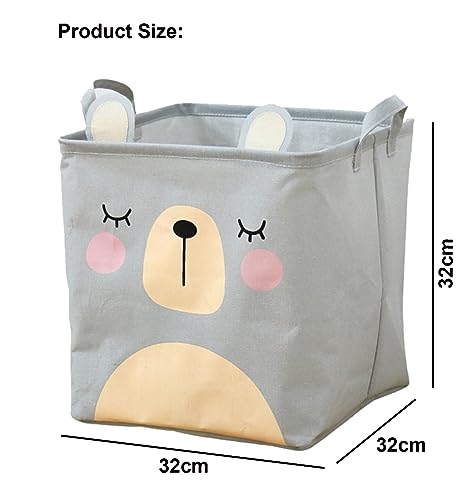 Collapsible Square Storage Baskets, Storage Organiser for Ladunry Basket (Grey) - salesmania