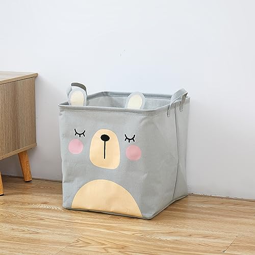 Collapsible Square Storage Baskets, Storage Organiser for Ladunry Basket (Grey) - salesmania