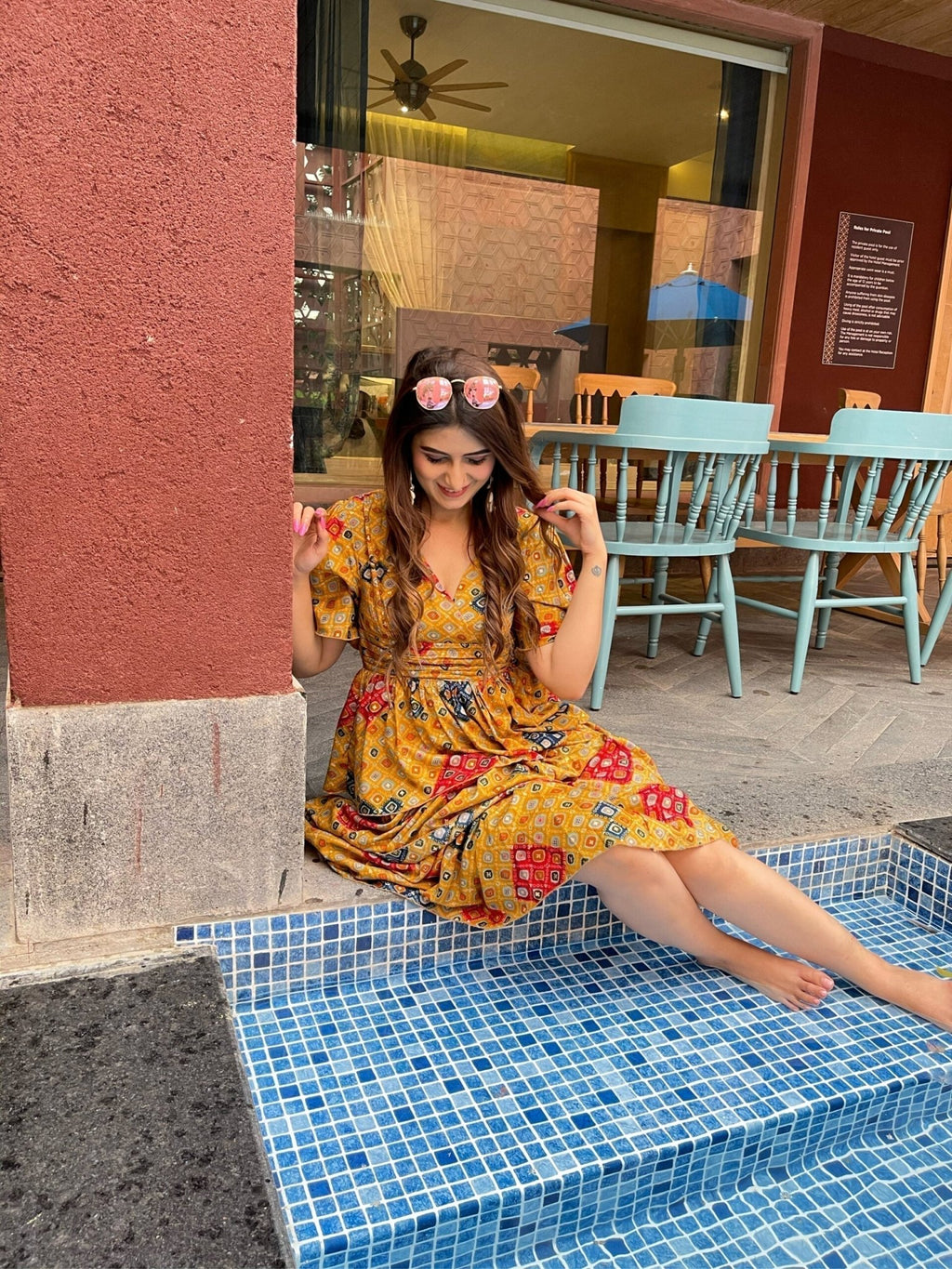 Danika bandhej knee length dress - salesmania