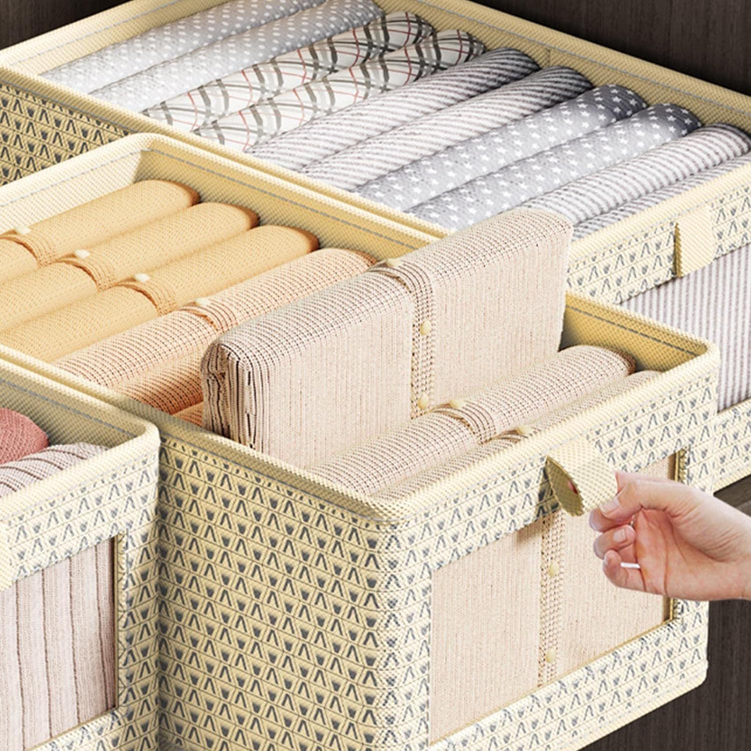 Durable and Versatile Closet Organizers - Beige Print - salesmania