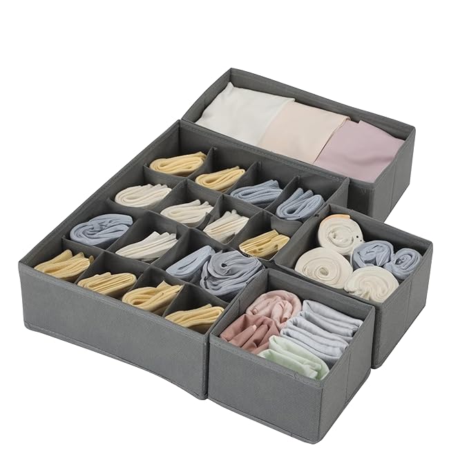 Fabric Utensils Storage Box Set Of 4 (3 Box + 1 Slot Organizer) - salesmania