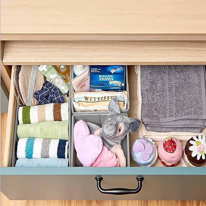 Fabric Utensils Storage Box Set Of 4 (3 Box + 1 Slot Organizer) - salesmania