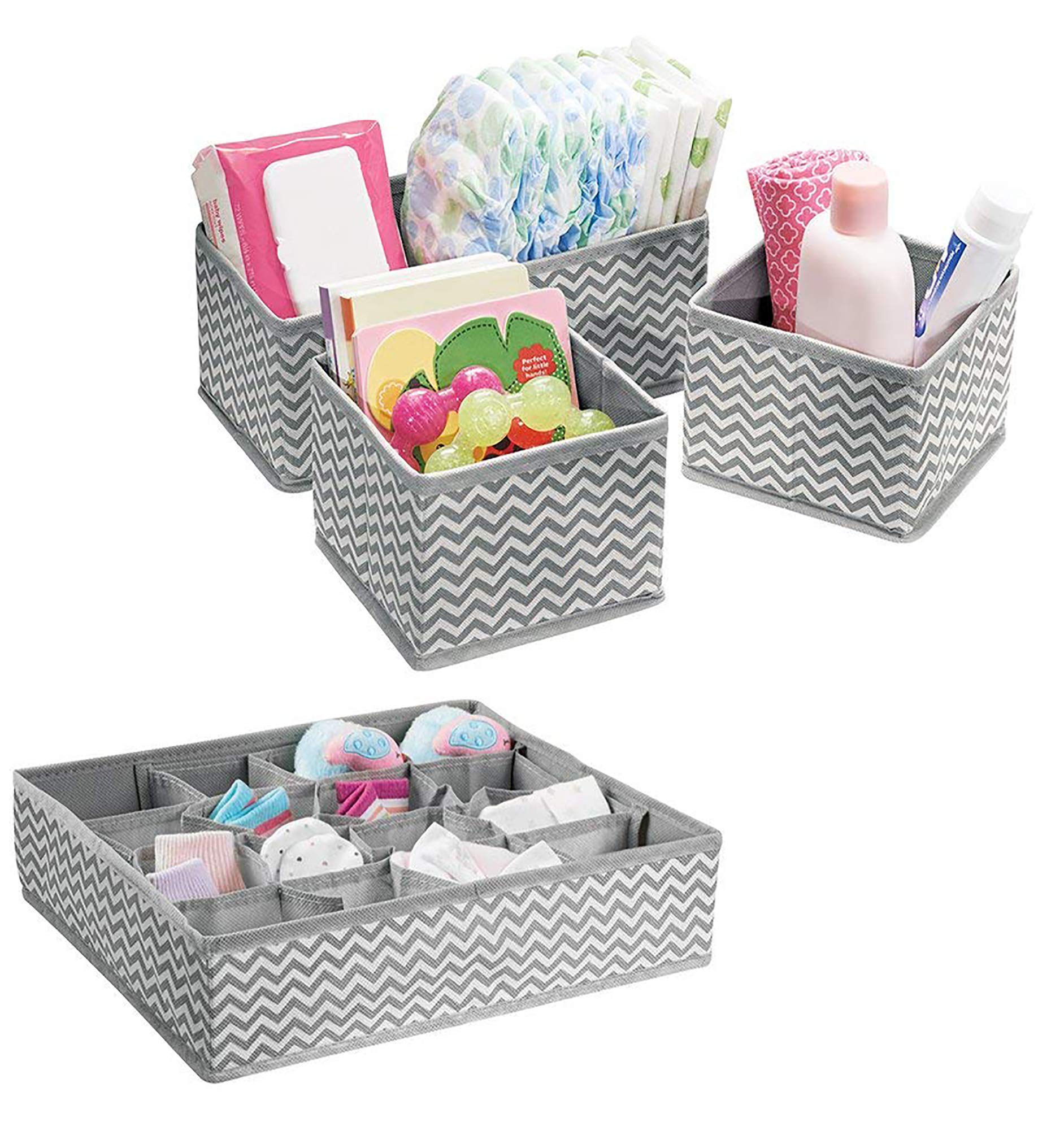 Fabric Utensils Storage Box Set Of 4 (3 Box + 1 Slot Organizer) - salesmania