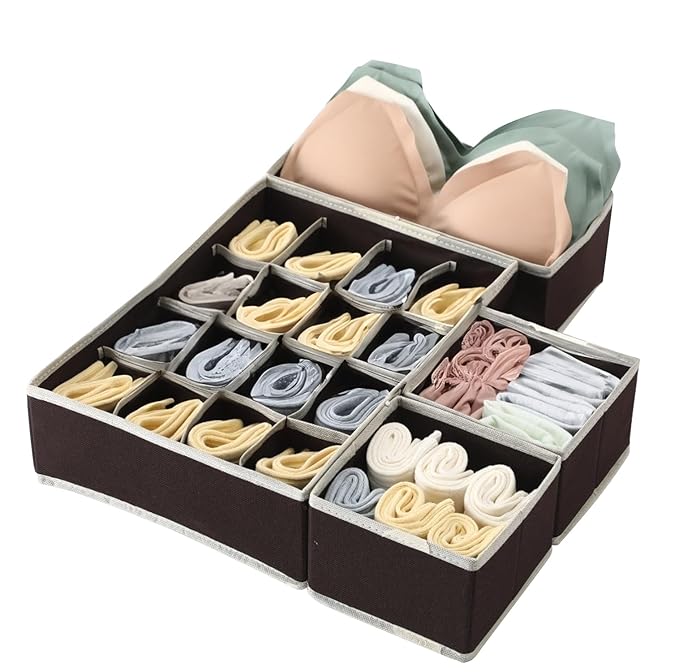 Fabric Utensils Storage Box Set Of 4 (3 Box + 1 Slot Organizer) - salesmania