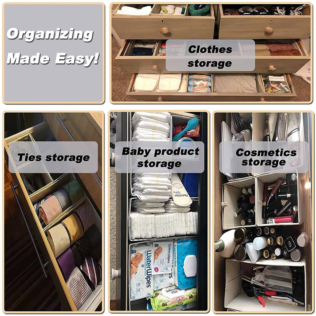 Fabric Utensils Storage Box Set Of 4 (3 Box + 1 Slot Organizer) - salesmania