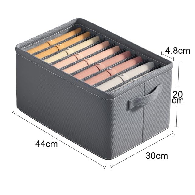 Fabric Wardrobe Clothes Organizer (Big Grids, Grey) - salesmania