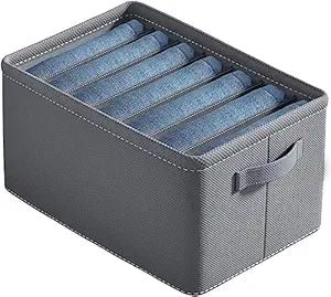 Fabric Wardrobe Clothes Organizer (Big Grids, Grey) - salesmania